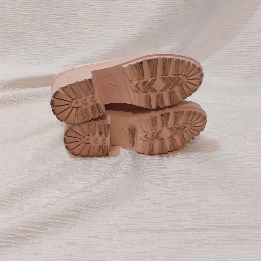 Urban Outfitters Blush Chunky Platform Lace-Up Heels Size 8